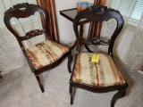 Pair of Mahogany Carved Empire Parlor Chairs