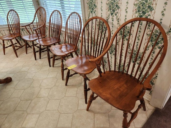 Ethan Allen 6 Matching Dining Chairs - 2 Captain