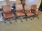 4 Brown Rolling Office Chairs
