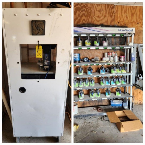 Color Scala Selector Basecoat Lightbooth SB MM AKZO Code S60093 w/ Dedos Paint Mixer, AkzoNobel Rack