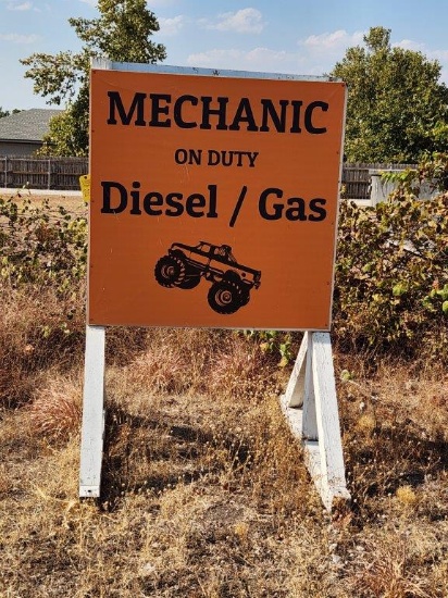 Wood Frame Double Sided Sign 48"x48" - Behind Shop