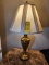 Brass Lamp with Pleated Shades