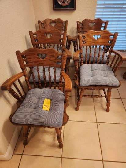 5 Oak Chairs