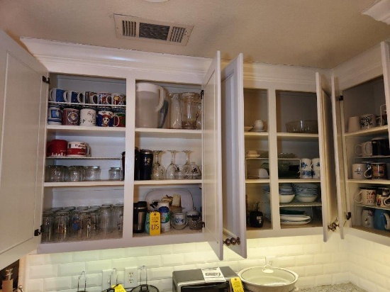 Contents of Top Cabinets on Wall above Dishwasher