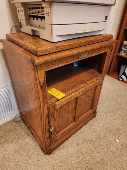 Vintage White Clad Oak Cabinet with Lazy Susan Swivel Top