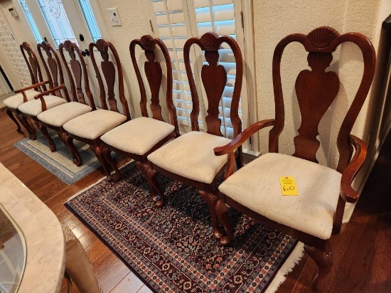 Mahogany Dining Chairs - 2 Captain Chairs & 5 Dining Chairs