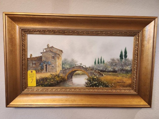 Old Bridge in Tuscany Painting Luciano Torsi