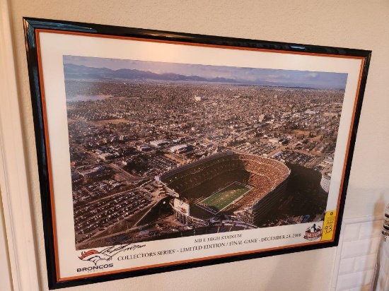 Limited Edition Lithograph of Last Game Played at Mile High Stadium