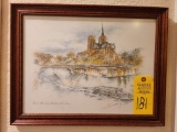 Notre-Dame Drawing - Signed by Artist