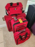 5 Pieces of Misc. Red Luggage