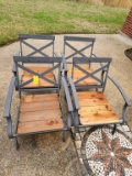 4 Patio Chairs - Cushions in Garage