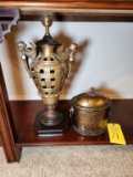 Two Brass Urns