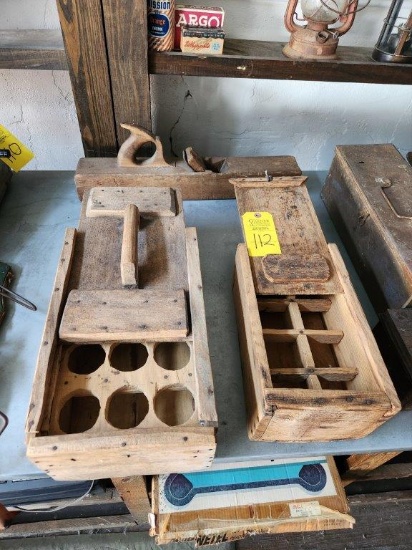 Wood Planer & 2 Vintage Wood Boxes