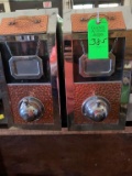 2 Vintage Nickel/Brass Coffee Whole Bean Display Dispenser