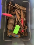 Tote of Vintage Tools & Misc.