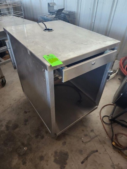 Atlas Stainless Steel Cash Register Stand with Tray Slide