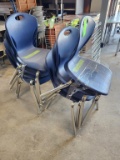 8 Blue Stacking School Chairs