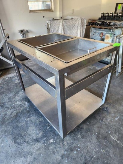 Stainless Steel Prep Table w/ Removeable Inserts