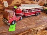 N.F.D. #6 Turbo Power with Hook & Ladder Trailer (Nylint Fire Dept.) - Metal, Vintage