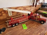 Nylint Fire Truck with Hook and Ladder Trailer #2 - Metal, Vintage
