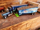 Nylint Silver Night Truck with 2 Trailers - Vintage