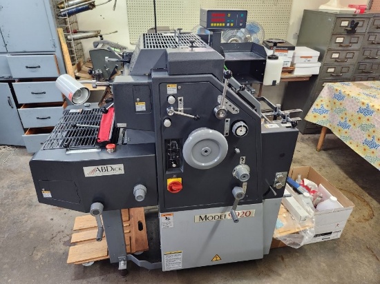 AB Dick Offset Press Model 9920, Envelope Converter (NIB), Oil & Solutions
