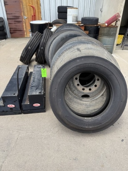 New & Used Tires, Rims, Barrels (not full), Barrel, Dolly