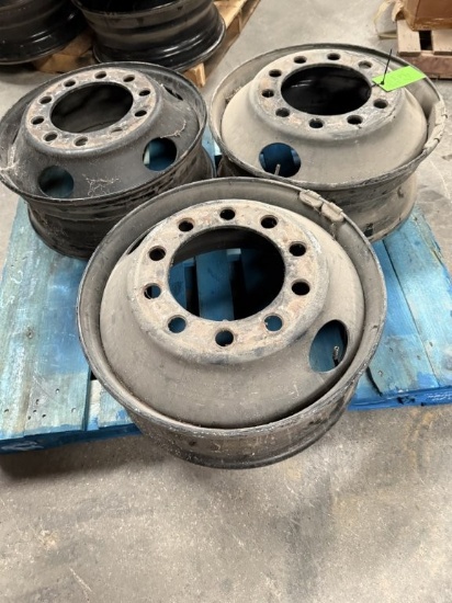 Pallet 3 Rims, 22.5 Budd Rims