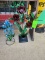 Roses & Bluebonnets Metal Yard Art