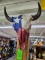 Cow Skull Painted Texas Flag
