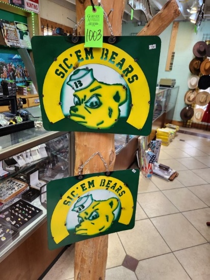 2 Metal Baylor Bear Signs
