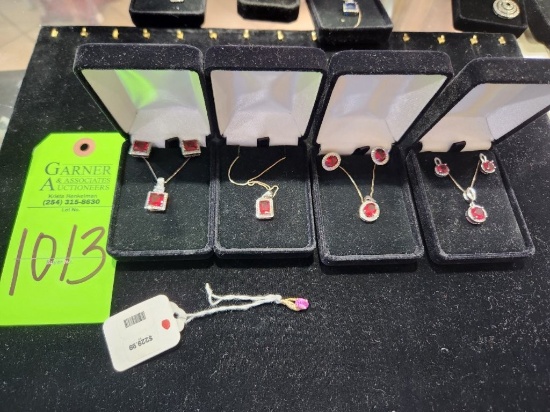 Ruby & Pink Earrings & Necklaces