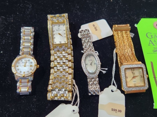 4 Watches - 2 Bulova's, PMQ, & GL Brands