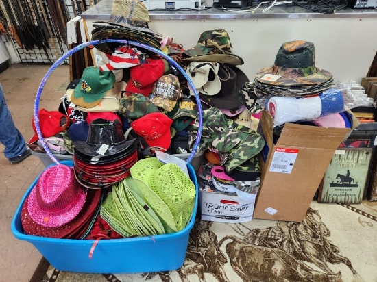 Large Lot of Hats & Misc.