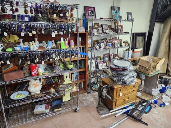 2 Racks & Contents, Misc., Mirrors - Books not Included