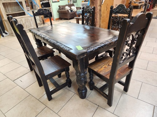 Rustic Dining Table & 6 Chairs