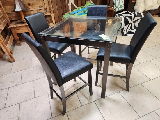 Bar Height Dining Table & 4 Chairs