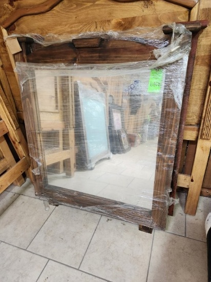 Rustic Wood Framed Mirror
