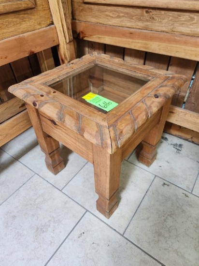 End Table with Glass Top Display