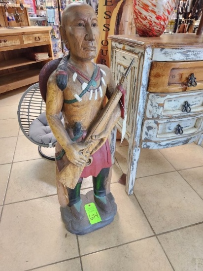 Carved Native American Statue