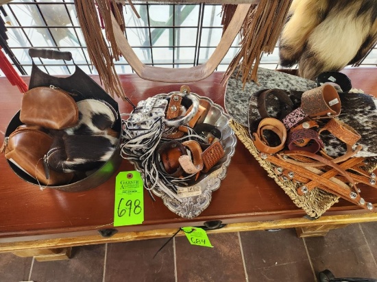 Leather Bracelets, Coin Bags, Wallets, & Misc.