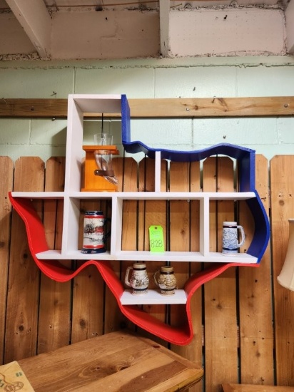 Texas Shaped Shelf & Contents