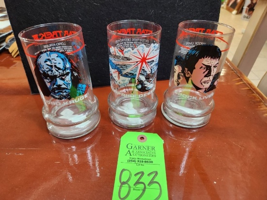 Star Trek Glasses Dated 1984 - 3 ct.