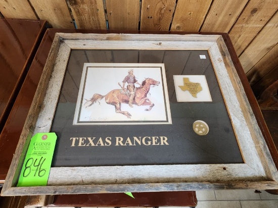 Texas Ranger Peso Badge Framed