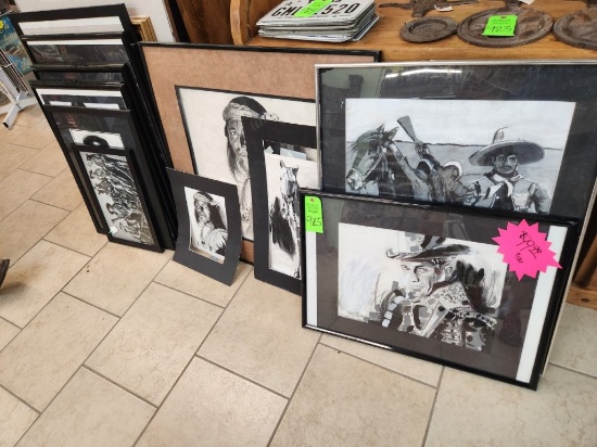Signed Cowboy & Indian Art - Very Unique