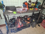 Power Tools, Tile Cutter, Pipe Bender, Pole Saw, Misc, & Shelf