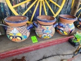 3 Talavera Clay Flower Planters