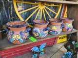4 Talavera Clay Flower Planter