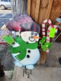 Snowman Metal Yard Art 2 ct.