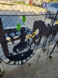 Metal Welcome Sign & Metal Windmill Base